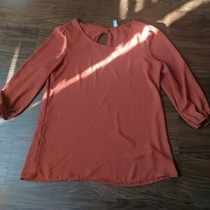 Burnt Sienna chiffon blouse